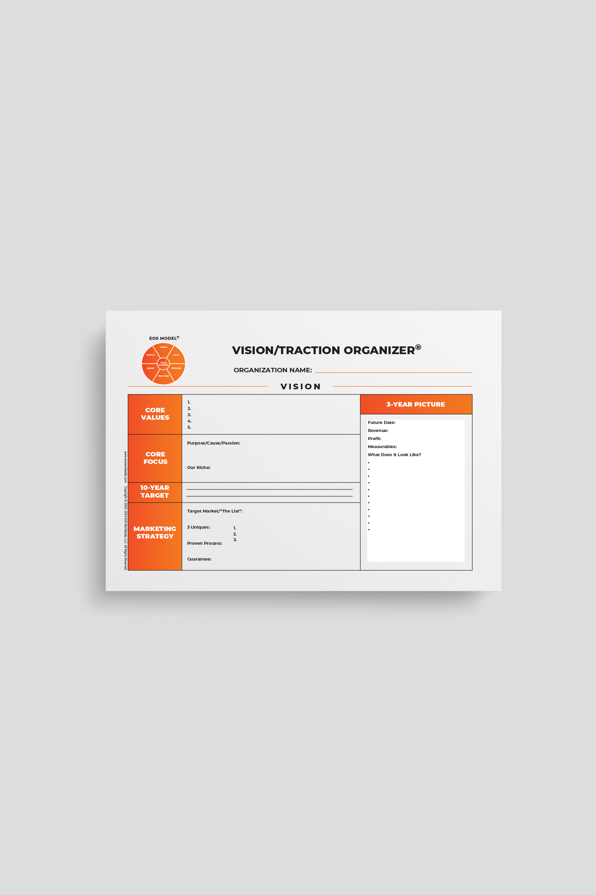 The VISION/TRACTION ORGANIZER